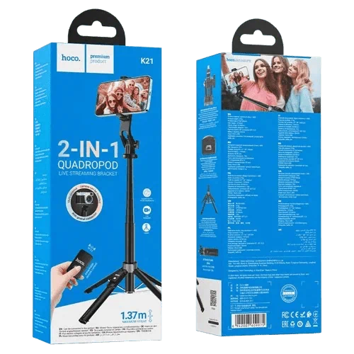 חצובת מוט סלפי עם שלט רחוק BLUETOOTH דגם HOCO K21